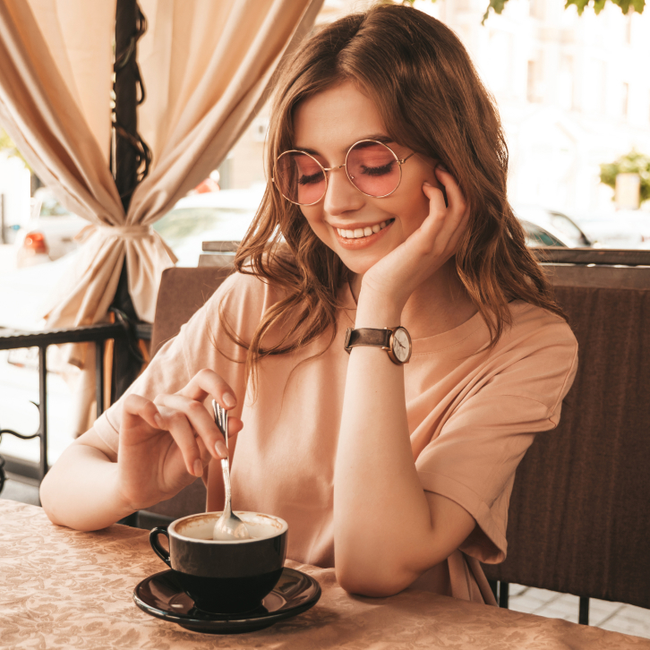 Girl with a cup of coffee