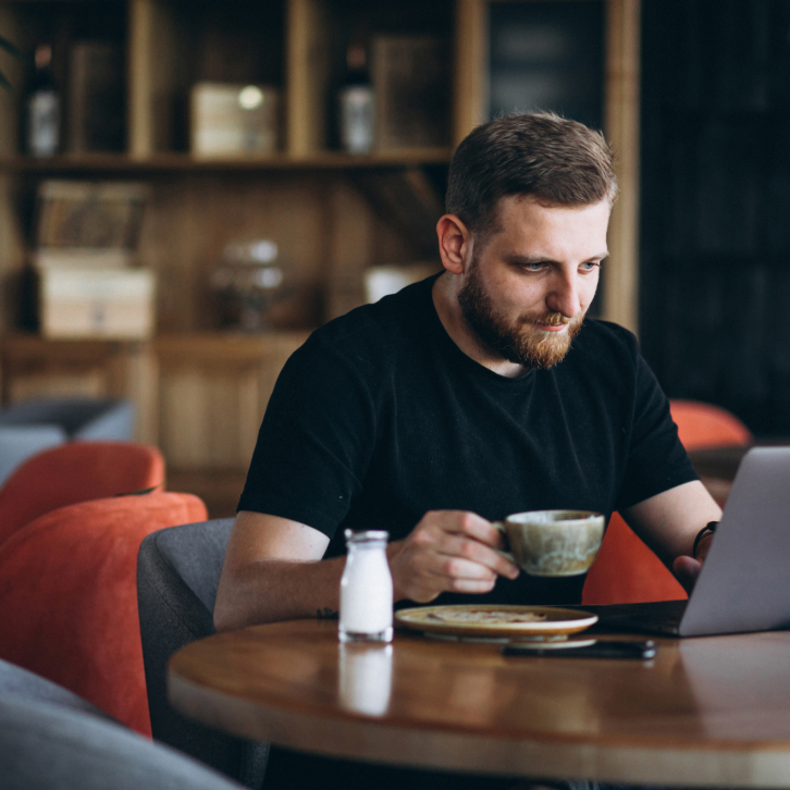 Man with a cup of coffee